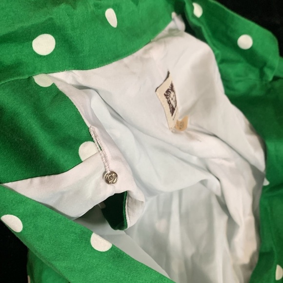 Anne Klein Faux Wrap Green & White Polka Dot Dress Fit and Flare New Size 8 - Picture 4 of 8